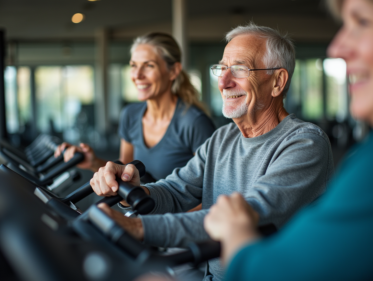 Люди різного віку під час кардіо